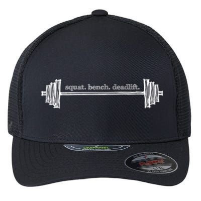 Strength Training Barbell Weightlifting Retro Gym Gift Flexfit Unipanel Trucker Cap