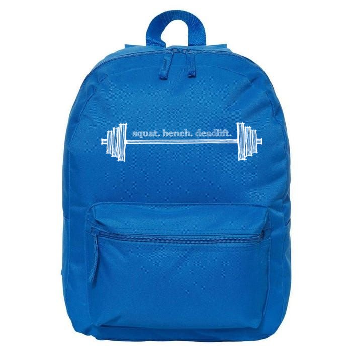 Strength Training Barbell Weightlifting Retro Gym Gift 16 in Basic Backpack