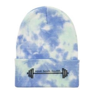 Strength Training Barbell Weightlifting Retro Gym Gift Tie Dye 12in Knit Beanie