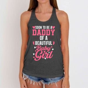 Soon To Be A Daddy Of A Beautiful Baby Girl New Dad Women's Knotted Racerback Tank