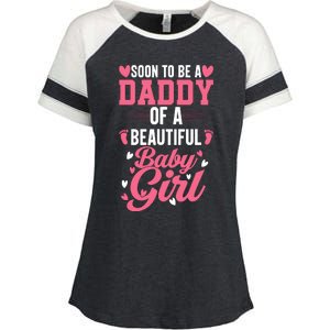 Soon To Be A Daddy Of A Beautiful Baby Girl New Dad Enza Ladies Jersey Colorblock Tee