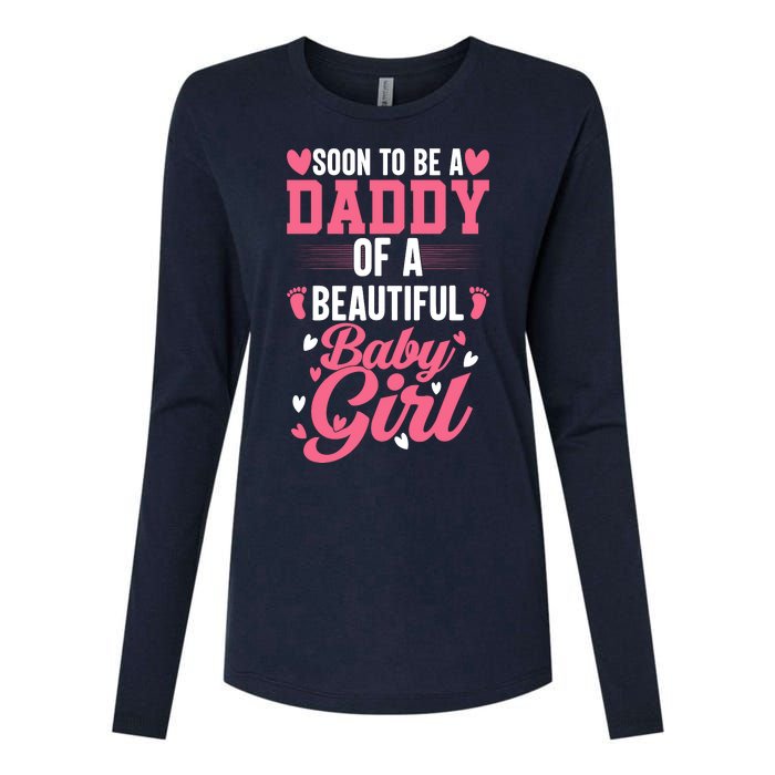 Soon To Be A Daddy Of A Beautiful Baby Girl New Dad Womens Cotton Relaxed Long Sleeve T-Shirt