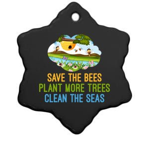 Save The Bees Plant More Trees Clean The Seas Great Gift Funny Gift Ceramic Star Ornament