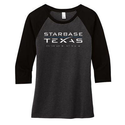 Starbase Texas Boca Chica Women's Tri-Blend 3/4-Sleeve Raglan Shirt