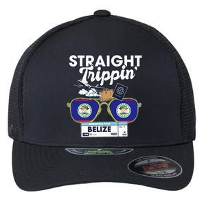 Straight Trippin Belize Vacation Travel Trip Matching Flexfit Unipanel Trucker Cap