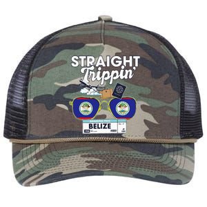 Straight Trippin Belize Vacation Travel Trip Matching Retro Rope Trucker Hat Cap