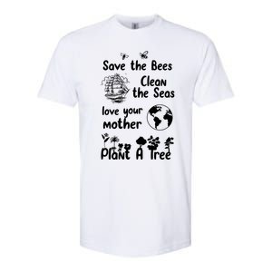 Save The Bees Cool Gift Love Your Mother Trees Seas Earth Nature Gift Softstyle CVC T-Shirt