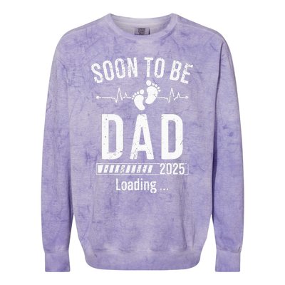 Soon To Be Dad Est 2025 New Dad To Be 2025 First Time Dad Colorblast Crewneck Sweatshirt