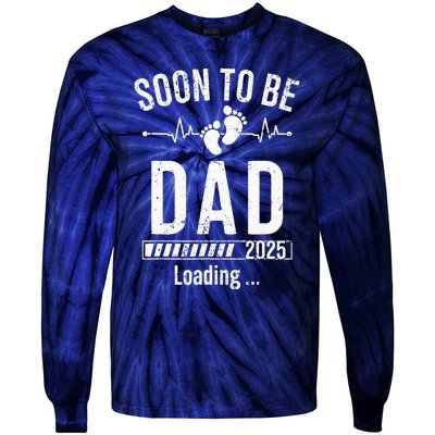 Soon To Be Dad Est 2025 New Dad To Be 2025 First Time Dad Tie-Dye Long Sleeve Shirt