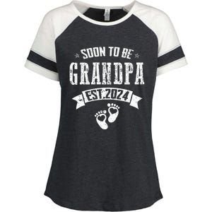 Soon To Be Grandpa Promoted To Grandpa 2024 Enza Ladies Jersey Colorblock Tee