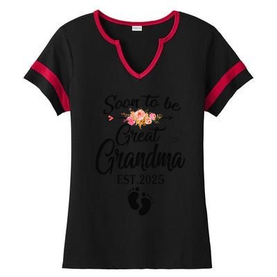 Soon To Be Great Grandma 2025 MotherS Day For New Grandma Ladies Halftime Notch Neck Tee