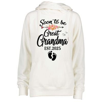 Soon To Be Great Grandma 2025 MotherS Day For New Grandma Womens Funnel Neck Pullover Hood