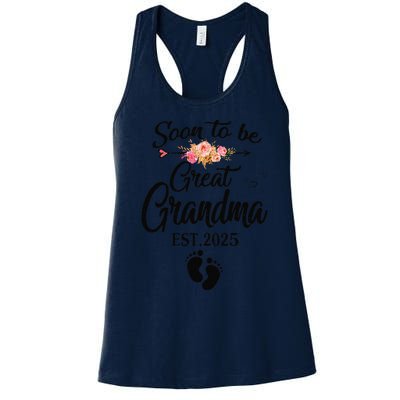 Soon To Be Great Grandma 2025 MotherS Day For New Grandma Women's Racerback Tank