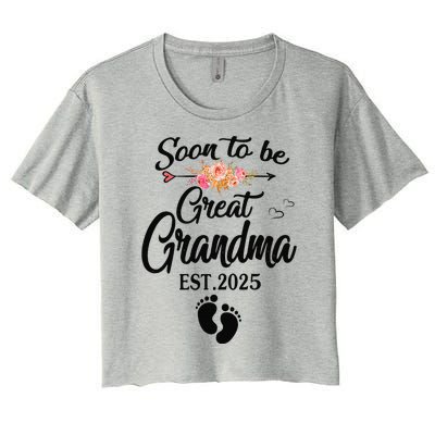 Soon To Be Great Grandma 2025 MotherS Day For New Grandma Women's Crop Top Tee