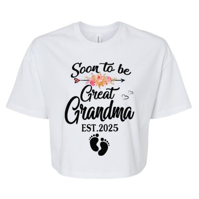 Soon To Be Great Grandma 2025 MotherS Day For New Grandma Bella+Canvas Jersey Crop Tee