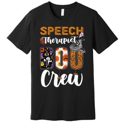 Speech Therapist Boo Crew Ghost Therapy Halloween Matching Premium T-Shirt