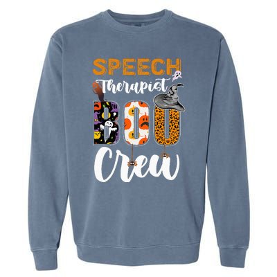 Speech Therapist Boo Crew Ghost Therapy Halloween Matching Garment-Dyed Sweatshirt