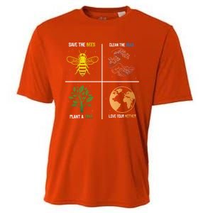 Save The Bees Plant More Trees Earth Day Gift Cooling Performance Crew T-Shirt