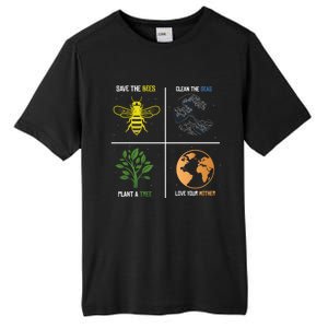 Save The Bees Plant More Trees Earth Day Gift Tall Fusion ChromaSoft Performance T-Shirt