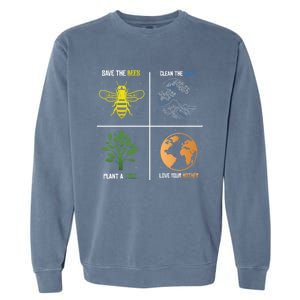 Save The Bees Plant More Trees Earth Day Gift Garment-Dyed Sweatshirt