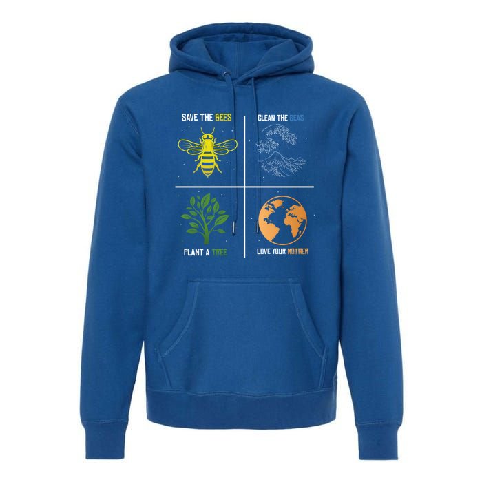 Save The Bees Plant More Trees Earth Day Gift Premium Hoodie