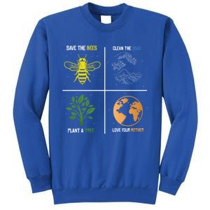 Save The Bees Plant More Trees Earth Day Gift Tall Sweatshirt