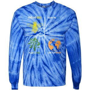 Save The Bees Plant More Trees Earth Day Gift Tie-Dye Long Sleeve Shirt