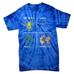 Save The Bees Plant More Trees Earth Day Gift Tie-Dye T-Shirt