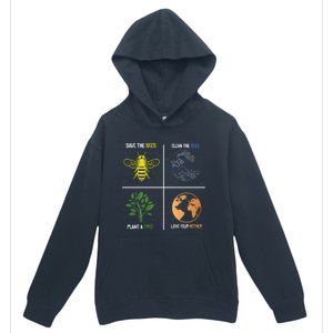 Save The Bees Plant More Trees Earth Day Gift Urban Pullover Hoodie