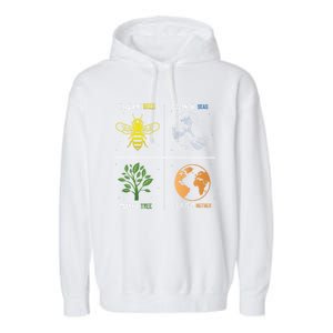 Save The Bees Plant More Trees Earth Day Gift Garment-Dyed Fleece Hoodie