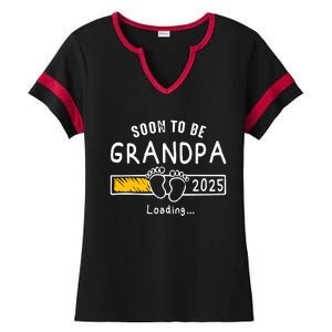 Soon To Be Grandpa 2025 Loading Promoted To Grandpa 2025 Ladies Halftime Notch Neck Tee