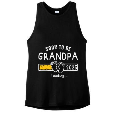 Soon To Be Grandpa 2025 Loading Promoted To Grandpa 2025 Ladies PosiCharge Tri-Blend Wicking Tank