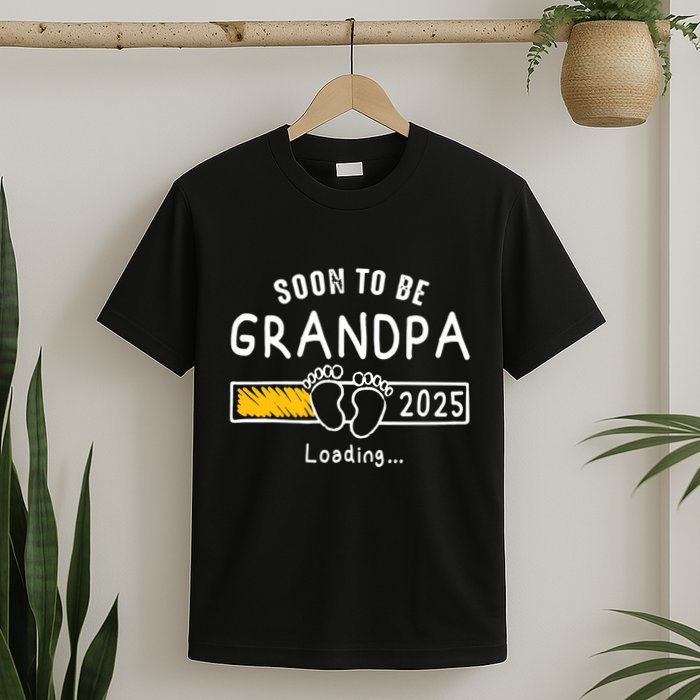Soon To Be Grandpa 2025 Loading Promoted To Grandpa 2025 T-Shirt