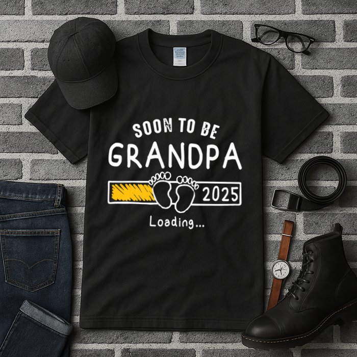 Soon To Be Grandpa 2025 Loading Promoted To Grandpa 2025 Tall T-Shirt
