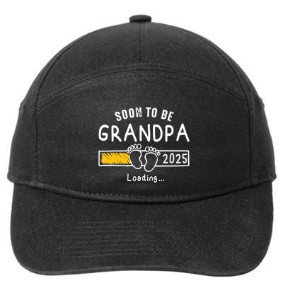 Soon To Be Grandpa 2025 Loading Promoted To Grandpa 2025 7-Panel Snapback Hat