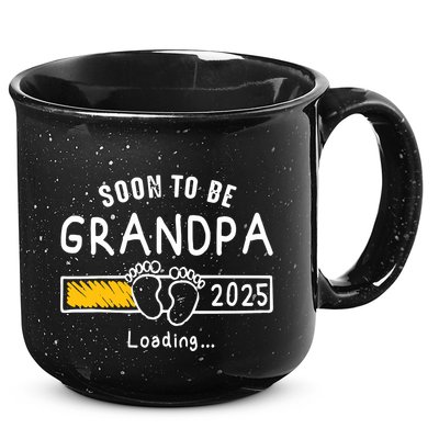 Soon To Be Grandpa 2025 Loading Promoted To Grandpa 2025 15oz Campfire Ceramic Mug