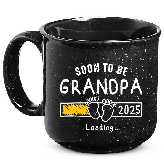 Soon To Be Grandpa 2025 Loading Promoted To Grandpa 2025 15oz Campfire Ceramic Mug