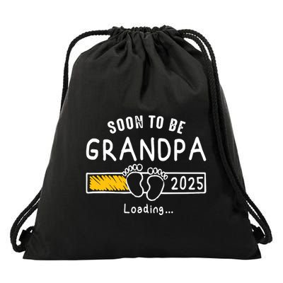 Soon To Be Grandpa 2025 Loading Promoted To Grandpa 2025 Drawstring Bag