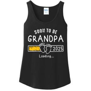 Soon To Be Grandpa 2025 Loading Promoted To Grandpa 2025 Ladies Essential Tank