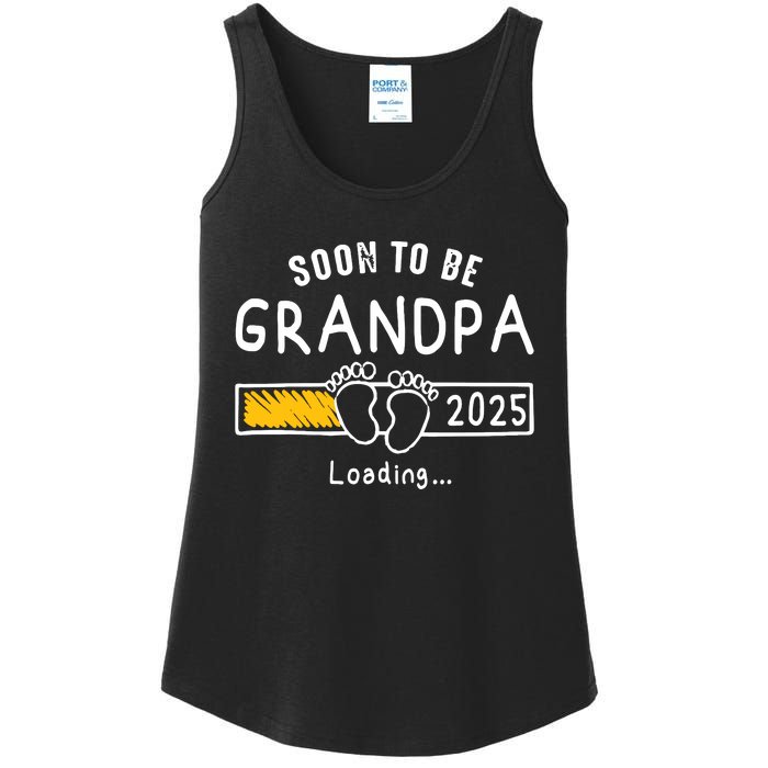 Soon To Be Grandpa 2025 Loading Promoted To Grandpa 2025 Ladies Essential Tank