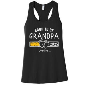 Soon To Be Grandpa 2025 Loading Promoted To Grandpa 2025 Women's Racerback Tank