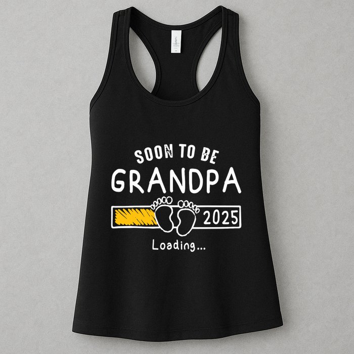 Soon To Be Grandpa 2025 Loading Promoted To Grandpa 2025 Womens Tank Top