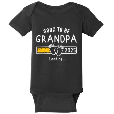 Soon To Be Grandpa 2025 Loading Promoted To Grandpa 2025 Baby Bodysuit