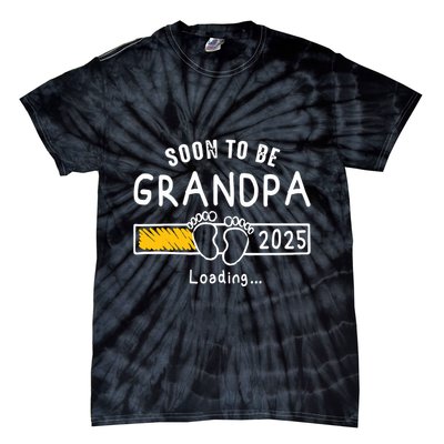Soon To Be Grandpa 2025 Loading Promoted To Grandpa 2025 Tie-Dye T-Shirt