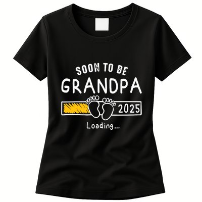 Soon To Be Grandpa 2025 Loading Promoted To Grandpa 2025 Womens T-Shirt