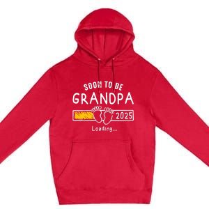 Soon To Be Grandpa 2025 Loading Promoted To Grandpa 2025 Premium Pullover Hoodie