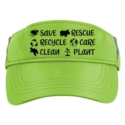 Save The Bees Rescue Rhino Recycle Care Clean The Earth Seas Great Gift Adult Drive Performance Visor