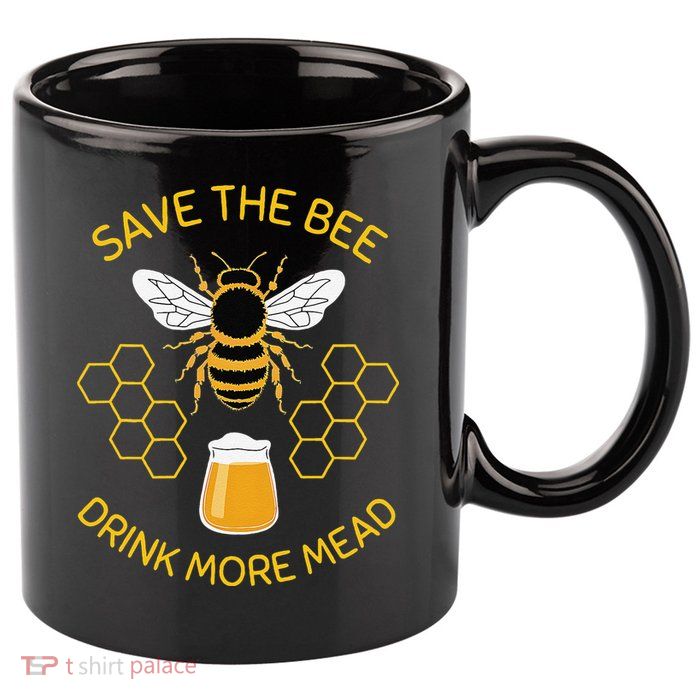 Save The Bees Drink More Mead Funny Craft Beer Brew 11oz C Handle Ceramic Mug