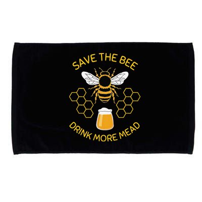 Save The Bees Drink More Mead Funny Craft Beer Brew Microfiber Hand Towel