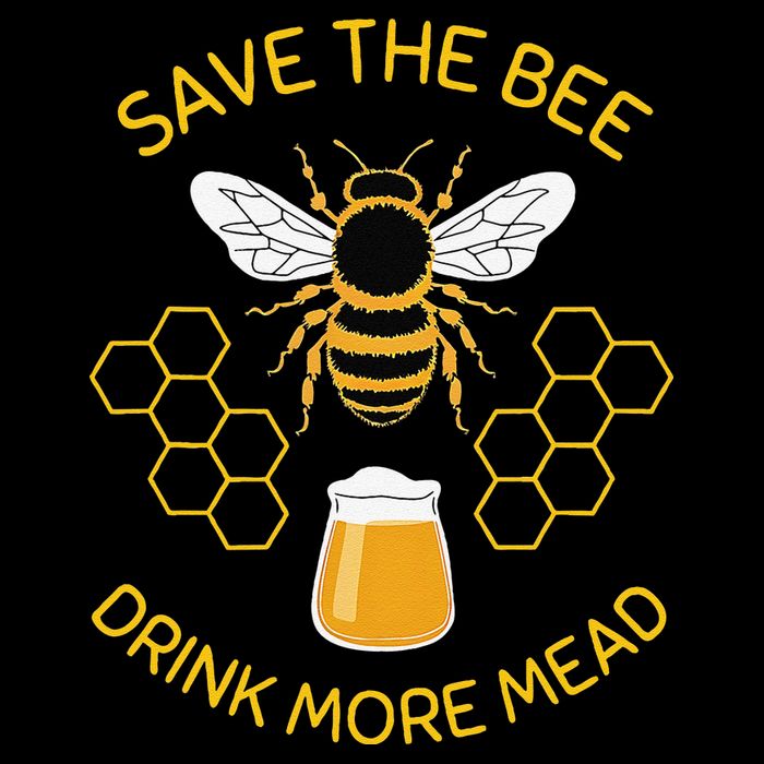 Save The Bees Drink More Mead Funny Craft Beer Brew Cropped Pullover Crew